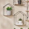 Sera 2-Piece Metal Wall Shelf with MDF Board Set