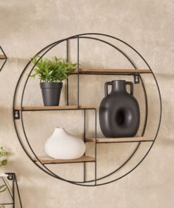 Sera Foldable Metal Wall Shelf with MDF Boards - 5...