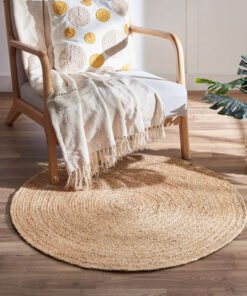 Natura Round Hand Braided Jute Rug - 90 cm