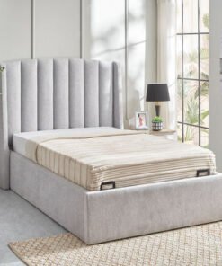 Maine Lewis Hydraulic Storage Twin Upholstered Bed...