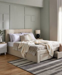 Oakland Neo Upholstered Queen Bed with 2 Drawers -...