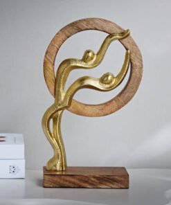 Odin Aluminum Sculpture with Wooden Ring - 20x7x31...