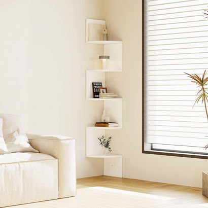 Jazz Tall Corner Wall Shelf