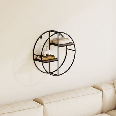 Urban Circle 2-Tier Metal Shelf - 36.5x10x36.5 cm