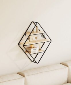 Urban Diamond 3-Tier Metal Shelf - 41.5x11x50 cm
