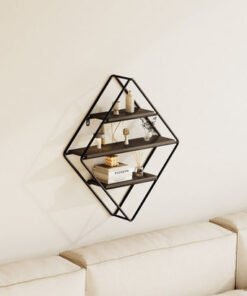 Urban Diamond 3-Tier Metal Shelf - 41.5x11x50 cm