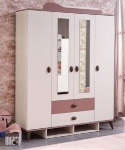 Maybelle 4-Door Wardrobe with 2 Drawers and 2 Mirr...