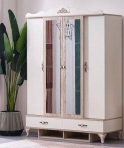 Meadow 4-Door Wardrobe with 2-Drawers and 2-Mirror...