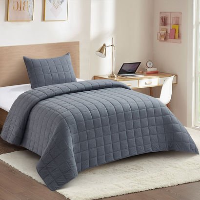 Knitnook Cotton Jersey 2-Piece Twin Summer Quilt C...