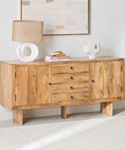 Cavon Clayton 4-Drawer Solid Wood Sideboard Buffet...