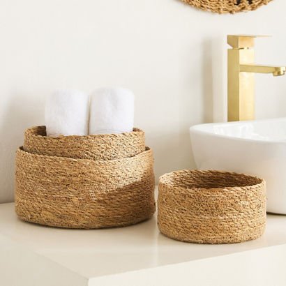 Naturaloom 3-Piece Round Multiutility Basket Set