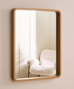 Sabrina Wood and Glass Mirror - 63.5x78.5x5 cm