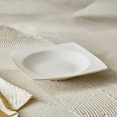 Peace New Bone China Line Square Soup Plate - 28 c...
