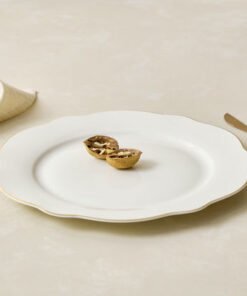 Ivory New Bone China Rim Dinner Plate - 26 cm