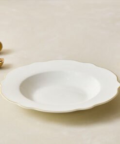 Ivory New Bone China Rim Soup Plate - 21 cm