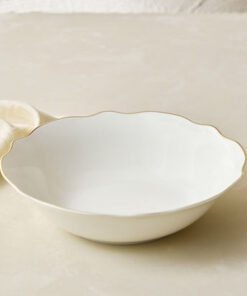 Ivory New Bone China Rim Serving Bowl - 22 cm