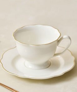 Ivory New Bone China Rim Tea Cup and Saucer - 220 ...