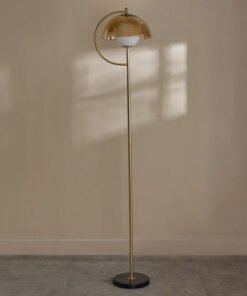 Rollins Metal Floor Lamp with Glass Shade - 164 cm
