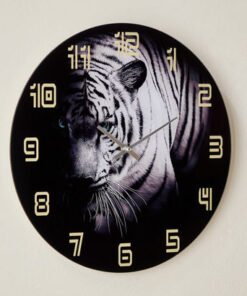 Fero Tiger Clock with Tinted Glass - 38x4.5x38 cm