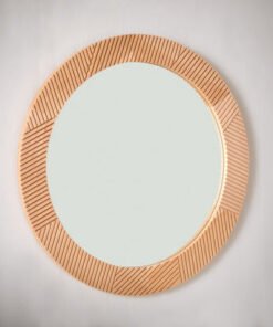 Inez Solid Wood Frame Round Mirror - 61 cm