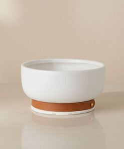 Tilden Ceramic Deco Bowl with PU Band - 22x22x11.5...