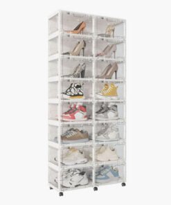 Movo Gatsby 16-Pair Shoe Cabinet with 16 Doors
