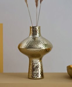 Catlyn Aluminium Hammered Vase - 17x17x28 cm