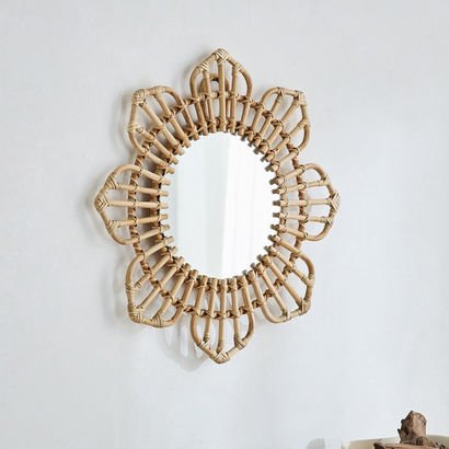 Boho Bliss Floral Decorative Mirror - 44x4x44 cm