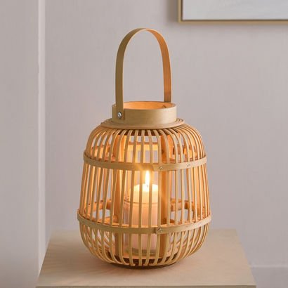 Vera-Willa Bamboo Lantern - 9.5x9.5x34 cm