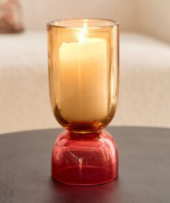 Moten Glass Hurricane Candleholder - 10x10x23 cm