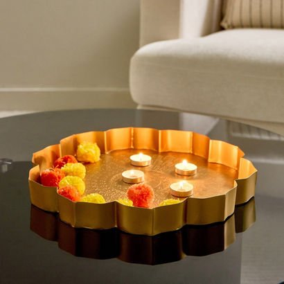 Pema Metal Decorative Urli - 33x33x5 cm