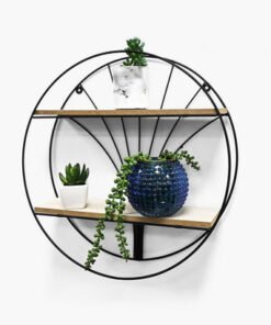 Sera Circle 2-Tier Wall Shelf - 40x10x40 cm