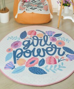Ivy Meadows Ben Girl Power Printed Flannel Rug - 1...