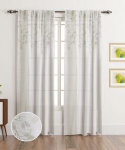 Clive 2-Piece Printed Sheer Rod Pocket Curtain Set...