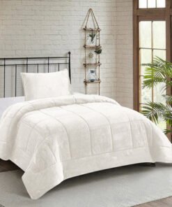 Nariko Solid Flannel 2-Piece Twin Comforter Set - ...