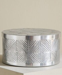 Nydril Aluminium Square Embossed Box - 17x8.5 cm