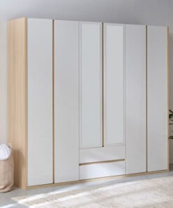 Artisan 6-Door Wardrobe with 2 Drawers and Mirror