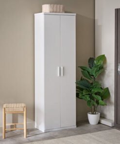 Maverick 33-Pair Glossy Tall Shoe Cabinet with 2 D...