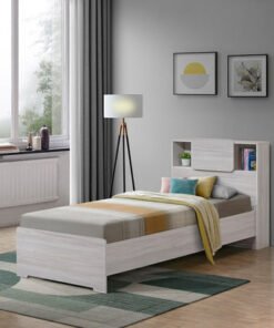Elmwood Smart Single Bed with Storage Headboard - ...
