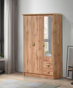 Carnation 3-Door Wardrobe with 2 Drawers and Mirro...