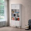 Movo Elmwood Bookcase with 4 Doors and Shelf