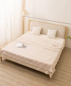Cloud Sculpted Rabbit Fur Single-Layer Twin Blanke...