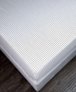 Malta Stripe Printed Cotton Queen Fitted Sheet - 1...