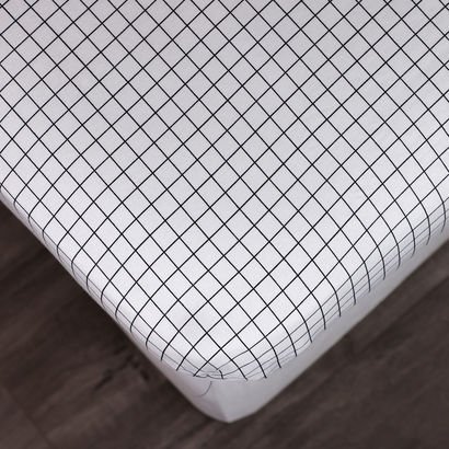 Malta Stripe Printed Cotton Twin Flat Sheet - 170x...