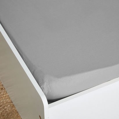 Ballina Solid Cotton Twin Fitted Sheet - 120x200+3...