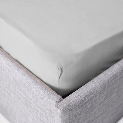 Ballina Solid Cotton King Fitted Sheet - 180x200+3...