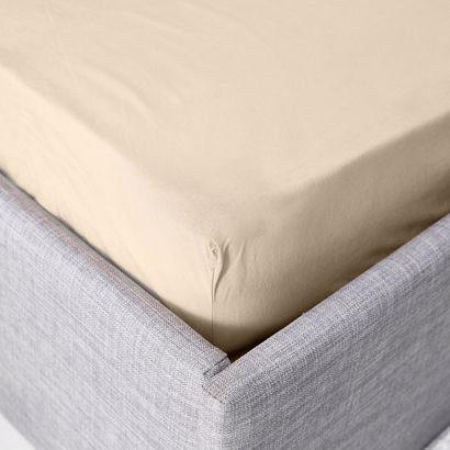 Ballina Solid Cotton Queen Fitted Sheet - 150x200+...