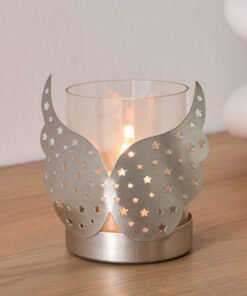 Calot Metal Angel Votive with Glass - 14x8x11 cm