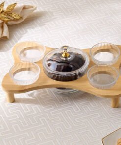 Ribbed Glass 5-Piece Cawa Set with Date Bowl - 60 ...