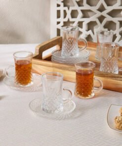 Opus 12-Piece Glass Istikan Cup and Saucer Set - 1...